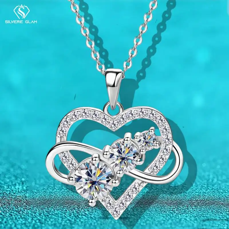 SG 1.6CT 925 Sterling Silver Moissanite Multicolor Necklace For Women Heart Pendant Necklace Fine Jewelry Christmas Gift D VVS1
SG 1.6CT 925 Sterling Silver Moissanite Multicolor Necklace For Women Heart Pendant Necklace Fine Jewelry Christmas Gift D VVS1