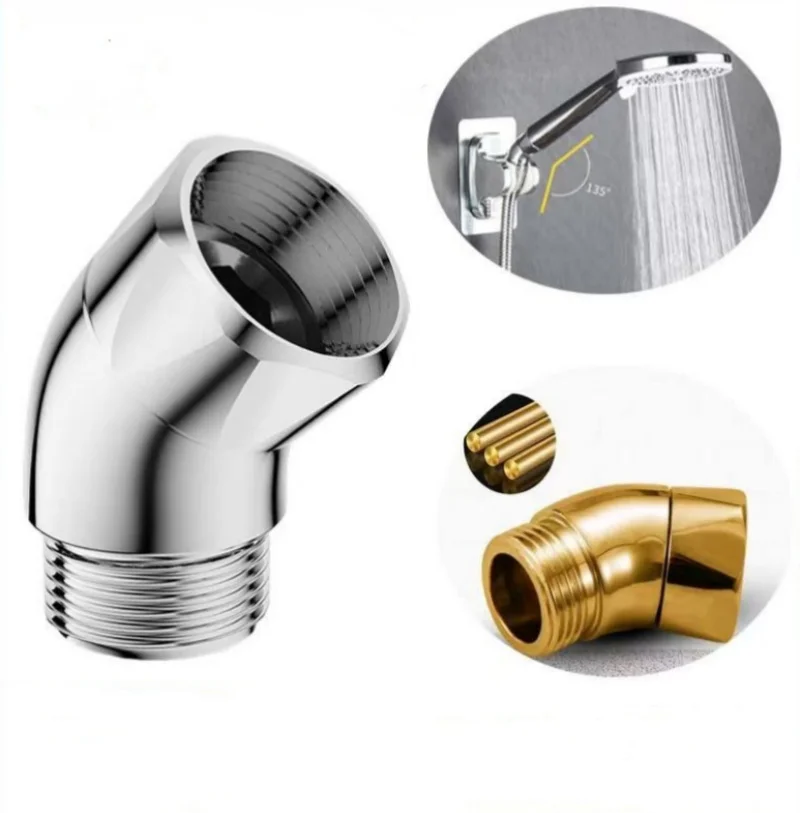 135 Degree Shower Head Angle Adjustment Joint Nozzle Can Rotate Support G 1/2 Universal Elbow Adapter Accessories
135 Degree Shower Head Angle Adjustment Joint Nozzle Can Rotate Support G 1/2 Universal Elbow Adapter Accessories