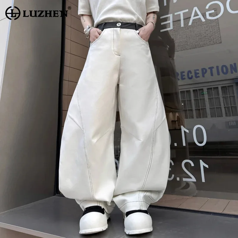 LUZHEN Pants 2025 New Solid Color Streetwear Wide Leg Denim Fashion Men High Quality Stripe Splicing Male Handsome Jeans JY1838
LUZHEN Pants 2025 New Solid Color Streetwear Wide Leg Denim Fashion Men High Quality Stripe Splicing Male Handsome Jeans JY1838