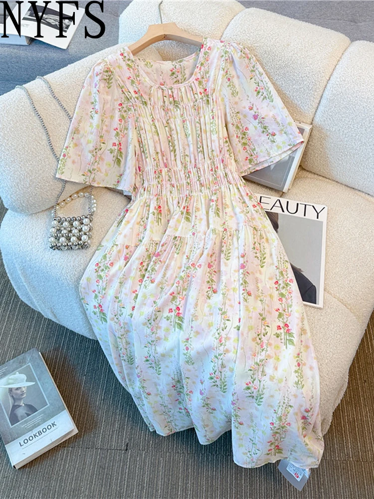 Summer 2025 plus Size Women's Dress Loose High Waist Print Long Dress Robe Elbise Big Flower Korean Style Dress for Fat MM
Summer 2025 plus Size Women's Dress Loose High Waist Print Long Dress Robe Elbise Big Flower Korean Style Dress for Fat MM