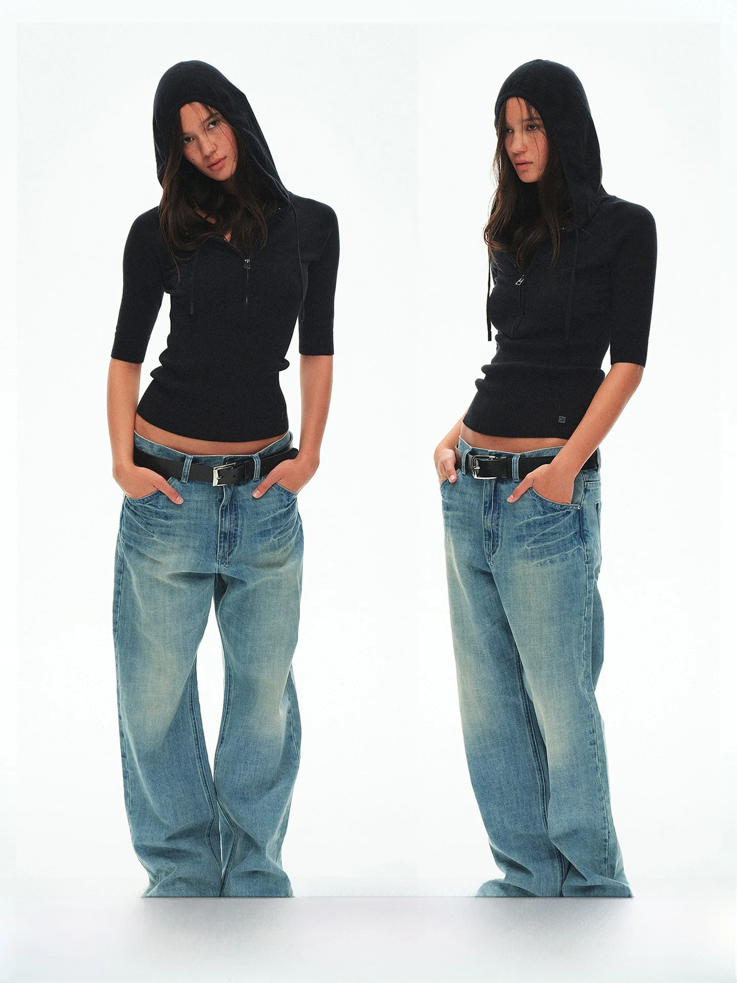 Loose Straight Leg Jeans Vintage Washed Ice Blue American High Street Style Women's Premium Denim Jeans by Cloud Wild
Loose Straight Leg Jeans Vintage Washed Ice Blue American High Street Style Women's Premium Denim Jeans by Cloud Wild
