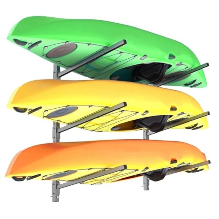 Heavy-Duty Wall Mounted Kayak Rack, Kayak Hangers for Garage Indoor Kayaks Holders for Surfboards, Skis, Snowboards, Paddle Boards Holds Up to 220 lbs(3-Tier for 3 Kayaks)
Heavy-Duty Wall Mounted Kayak Rack, Kayak Hangers for Garage Indoor Kayaks Holders for Surfboards, Skis, Snowboards, Paddle Boards Holds Up to 220 lbs(3-Tier for 3 Kayaks)
