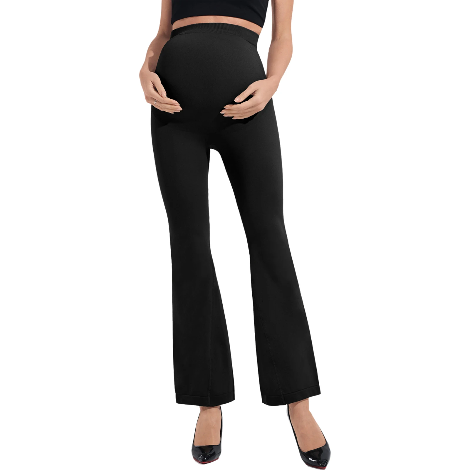 Pregnant Women Yoga Pilates Workout Leggings High Waist Over The Belly Hip-lift Slim-fit Seamless Bell-bottom Pants Daily Wear
Pregnant Women Yoga Pilates Workout Leggings High Waist Over The Belly Hip-lift Slim-fit Seamless Bell-bottom Pants Daily Wear