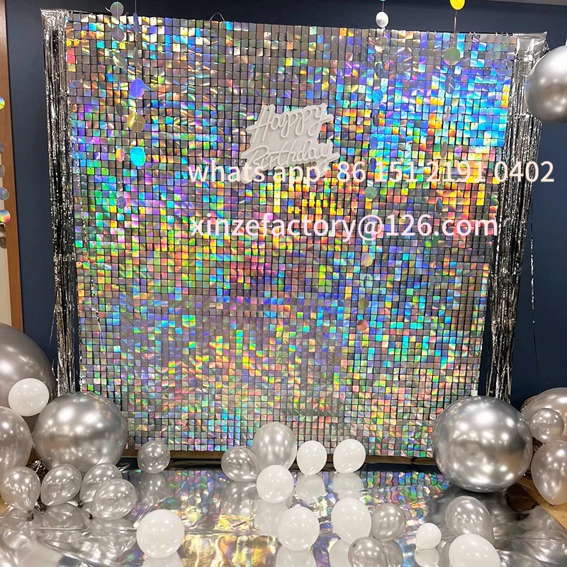 Customizable Shimmer Wall Backdrop 18Pcs Iridescent Silver Sequin Shimer Wall Panels for Birthday Party Wedding Marriage
Customizable Shimmer Wall Backdrop 18Pcs Iridescent Silver Sequin Shimer Wall Panels for Birthday Party Wedding Marriage