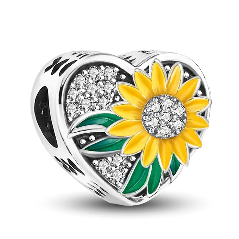 925 Sterling Silver Sunflower Fatima's Hand Guardian Bird Charms Beads Fit Original Pan Bracelets Bangles Fine Jewelry Gift
925 Sterling Silver Sunflower Fatima's Hand Guardian Bird Charms Beads Fit Original Pan Bracelets Bangles Fine Jewelry Gift