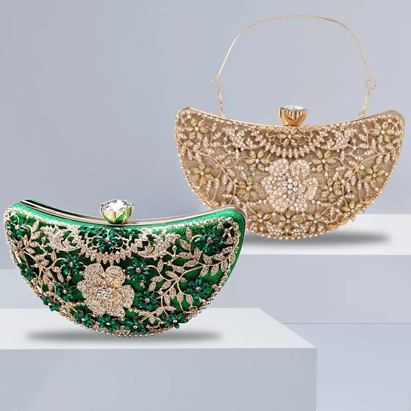 Elegant Hollow Rhinestone Evening Bag Sequin Moon Clutch Glitter Diamond Wedding Purse Metal Chain Party Handbag
Elegant Hollow Rhinestone Evening Bag Sequin Moon Clutch Glitter Diamond Wedding Purse Metal Chain Party Handbag