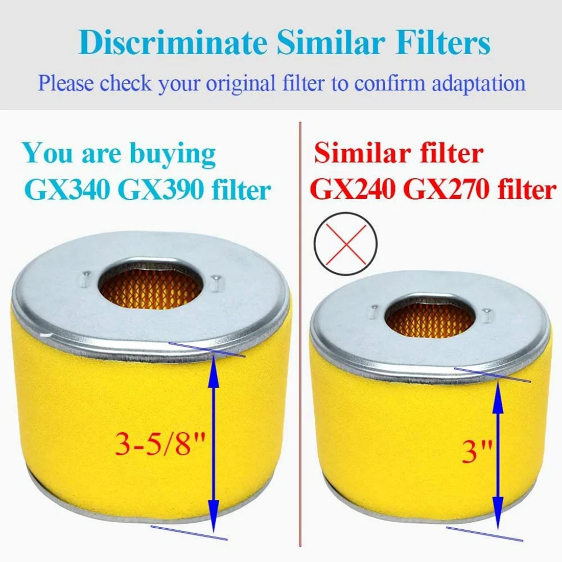 5Pcs 17210-ZE3-505 Air Filter,17210-ZE3-010 Air Filter With Pre-Filter,For Honda GX390 13HP GX340 11HP Engine Air Filter-N31R
5Pcs 17210-ZE3-505 Air Filter,17210-ZE3-010 Air Filter With Pre-Filter,For Honda GX390 13HP GX340 11HP Engine Air Filter-N31R