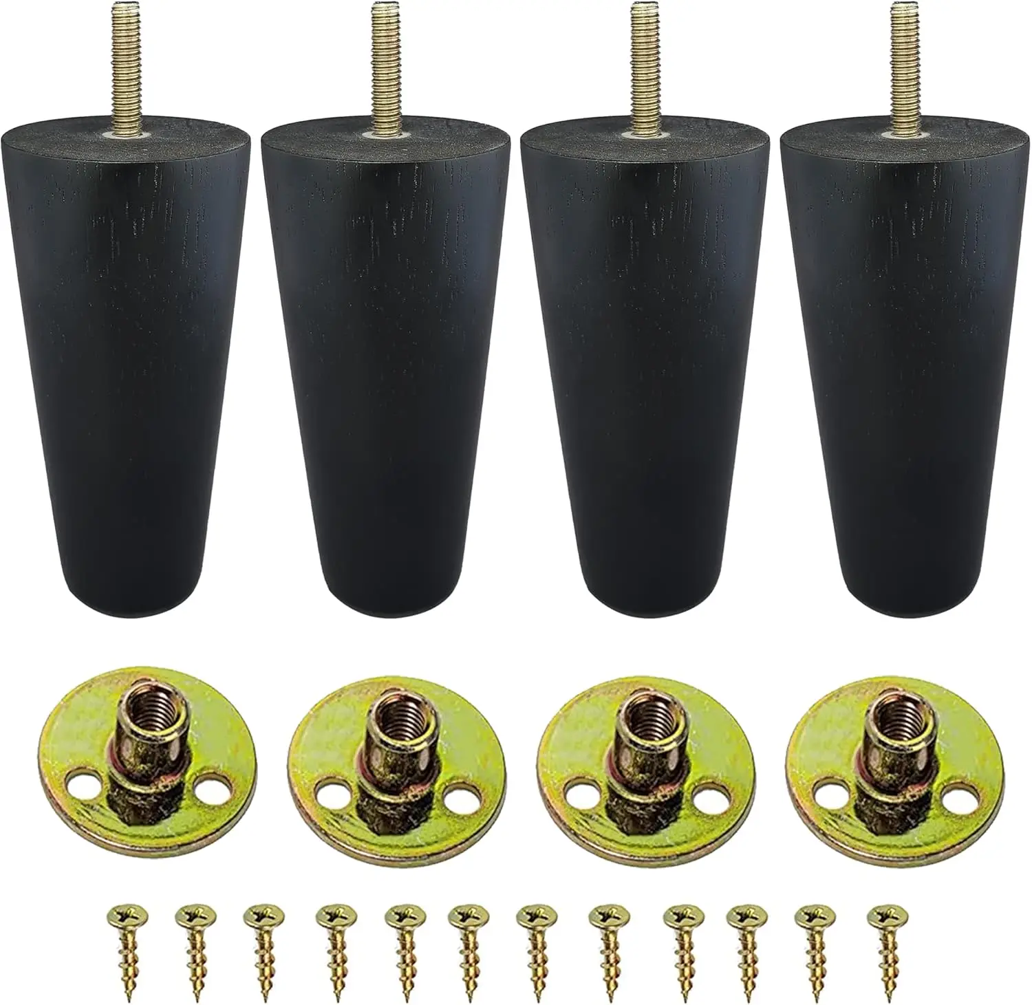 Set Of 4 Replacement Wood Furniture Legs 5 H - Round Espresso Tapered Feet For Sofa, Couch, Chair, Ottoman, Stool, Coffee
Set Of 4 Replacement Wood Furniture Legs 5 H - Round Espresso Tapered Feet For Sofa, Couch, Chair, Ottoman, Stool, Coffee
