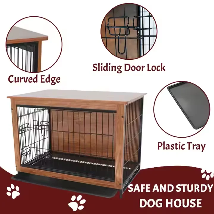 Modern Indoor Wooden Dog Crate Pet Houses Furniture Dog Cages Metal Kennels With Tray
Modern Indoor Wooden Dog Crate Pet Houses Furniture Dog Cages Metal Kennels With Tray