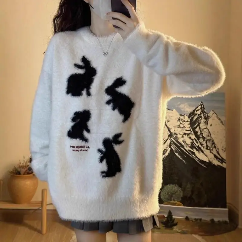 American style white sweater Women's autumn winter hood round neck knitwear loose Lazy Wind tops elegance casual style Vintage
American style white sweater Women's autumn winter hood round neck knitwear loose Lazy Wind tops elegance casual style Vintage