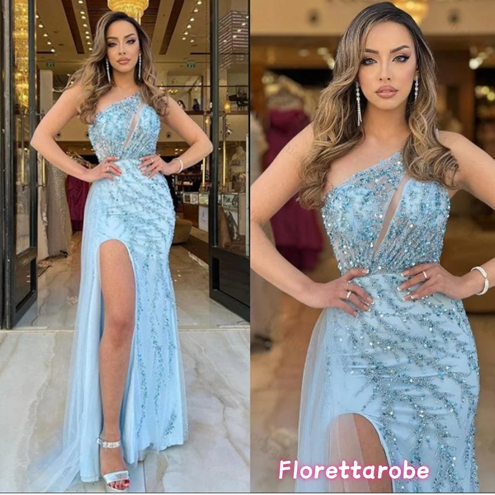 Sexy Prom Dress Mermaid Evening Dresses Sleeveless One Shoulder Sequins Appliques Beads Side Slit Gowns Customized
Sexy Prom Dress Mermaid Evening Dresses Sleeveless One Shoulder Sequins Appliques Beads Side Slit Gowns Customized
