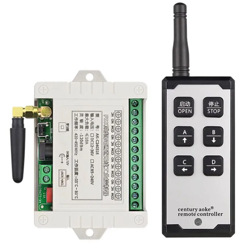 DC12V 24V 36V 4CH FM беспроводной пульт дистанционного управления светодиодный выключатель света релейный выход радиочастотный передатчик и приемник 420~450 МГц для гаража
DC12V 24V 36V 4CH FM беспроводной пульт дистанционного управления светодиодный выключатель света релейный выход радиочастотный передатчик и приемник 420~450 МГц для гаража
