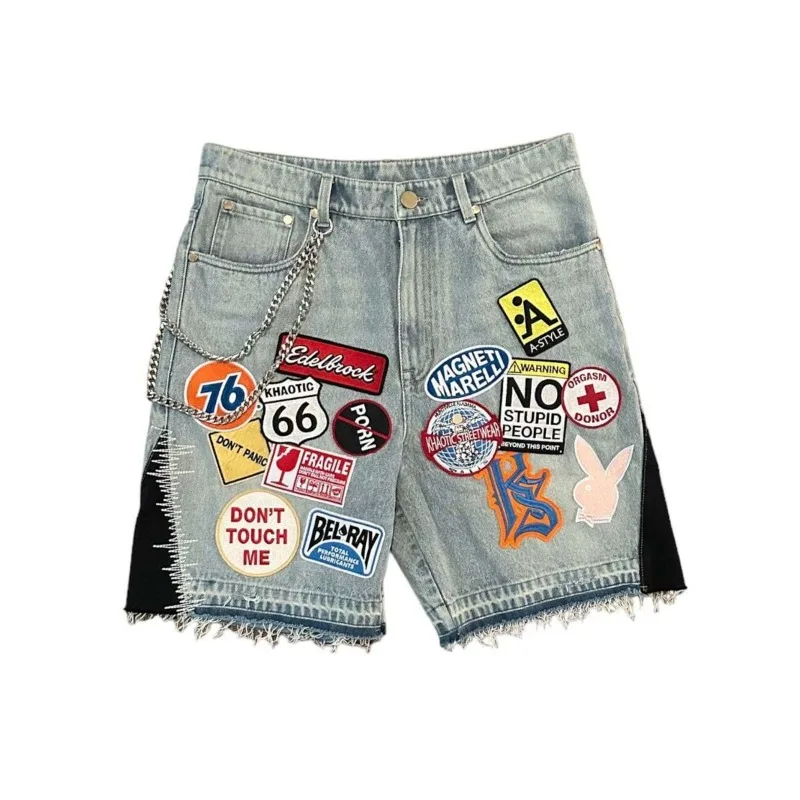 Deeptown Y2k Cartoon Embroidery Jorts Man Women Harajuku Streetwear Retro Patchwork Denim Shorts Jeans Baggy Shorts Oversized
Deeptown Y2k Cartoon Embroidery Jorts Man Women Harajuku Streetwear Retro Patchwork Denim Shorts Jeans Baggy Shorts Oversized
