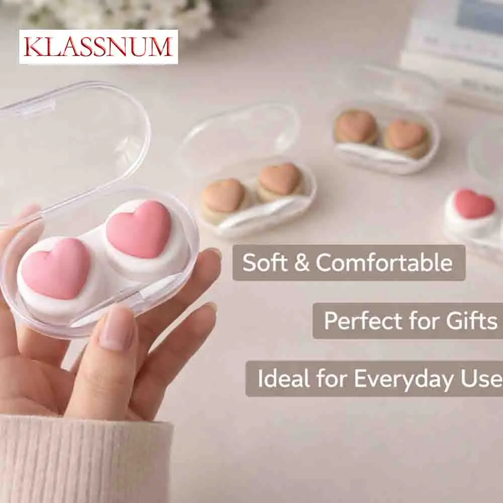 KLASSNUM Cute Heart Contact Lens Case With Tweezers Mini Pastel Color Travel Box Portable Soaking Container Girls Eye Care tool
KLASSNUM Cute Heart Contact Lens Case With Tweezers Mini Pastel Color Travel Box Portable Soaking Container Girls Eye Care tool