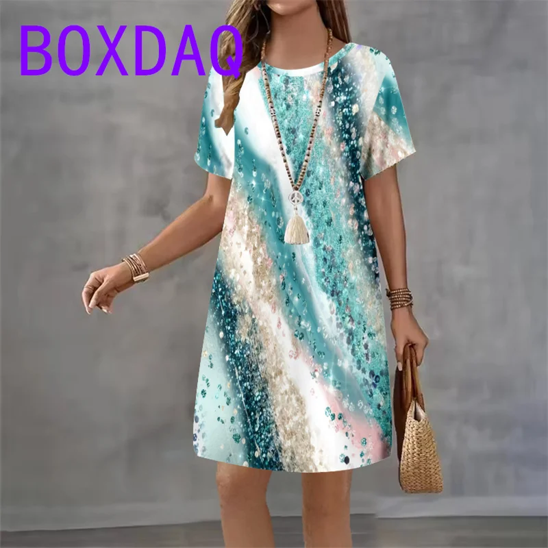 Женское платье с градиентным полосатым узором и принтом тай-дай, повседневное летнее свободное платье трапециевидной формы с коротким рукавом и круглым вырезом, женское, большой размер XXS-3XL
Женское платье с градиентным полосатым узором и принтом тай-дай, повседневное летнее свободное платье трапециевидной формы с коротким рукавом и круглым вырезом, женское, большой размер XXS-3XL