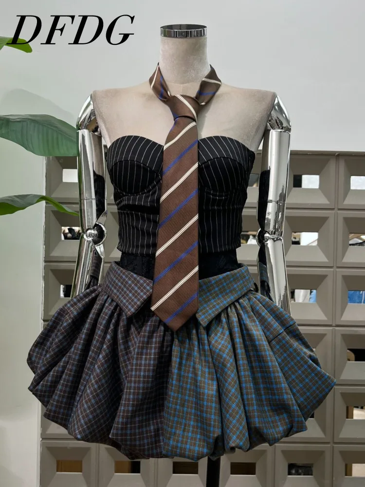 DFDG Женский корсет с завязками спереди и косточками, топ-блок, лоскутная юбка с объемными рукавами, весна-лето, подходящий комплект из двух предметов на заказ
DFDG Женский корсет с завязками спереди и косточками, топ-блок, лоскутная юбка с объемными рукавами, весна-лето, подходящий комплект из двух предметов на заказ