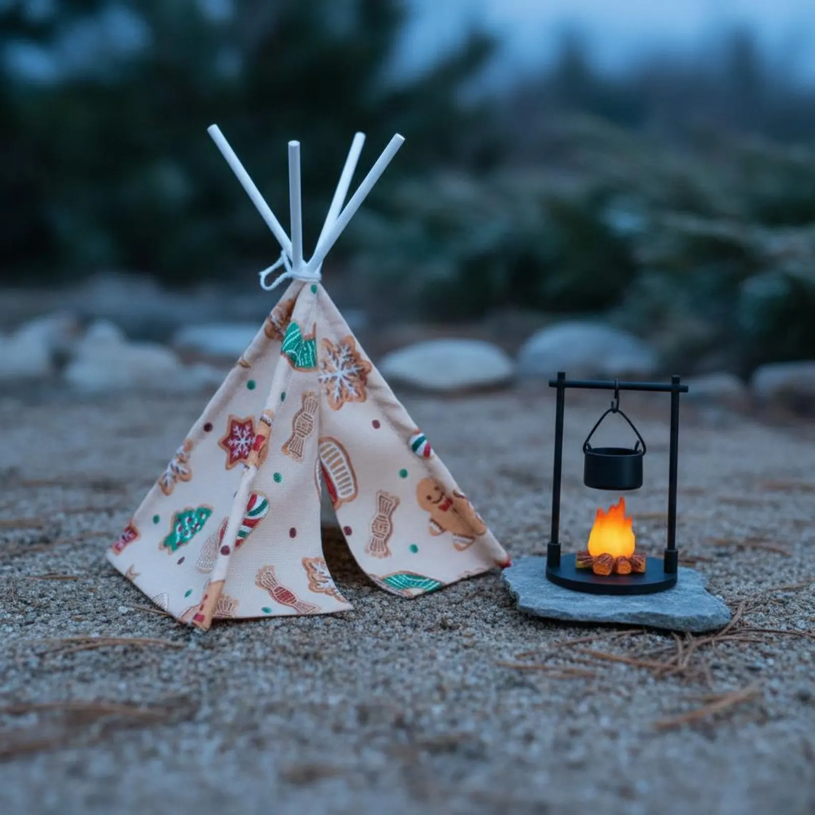 Dollhouse Teepee Tent Realistic Design Miniature Camping Set Fake Fire Decoration Creative DIY Resin Campfire Prop
Dollhouse Teepee Tent Realistic Design Miniature Camping Set Fake Fire Decoration Creative DIY Resin Campfire Prop