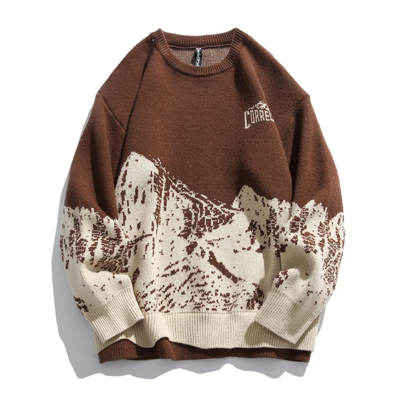 Japanese Vintage Snow Mountain Jacquard Round Neck Sweater Men Casual Fashion Loose Knitwear Couple Street Harajuku Pullover
Japanese Vintage Snow Mountain Jacquard Round Neck Sweater Men Casual Fashion Loose Knitwear Couple Street Harajuku Pullover