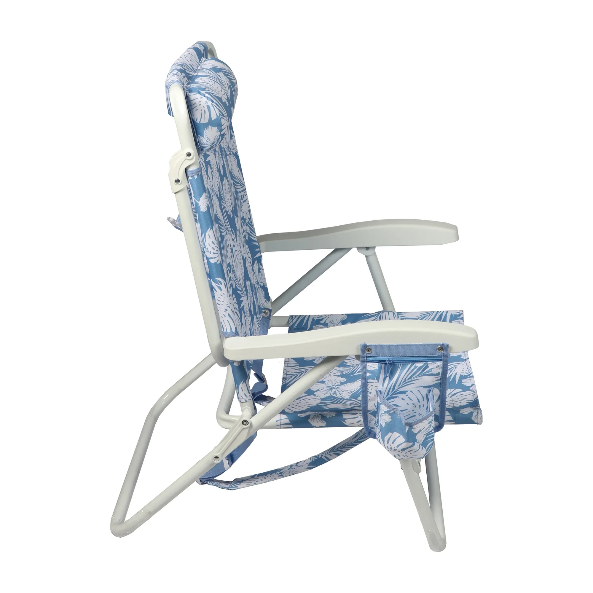 Blue Palm Print Oversized Reclining Beach Chair with Backpack Straps for Comfortable Outdoor Relaxation
Blue Palm Print Oversized Reclining Beach Chair with Backpack Straps for Comfortable Outdoor Relaxation