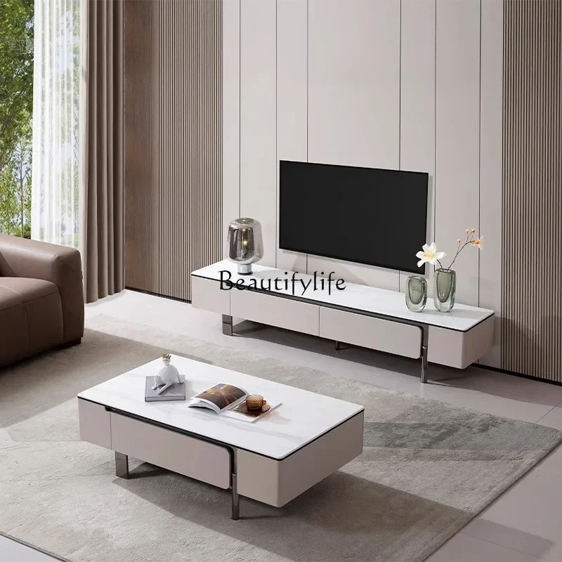 Z.Modern simple coffee table TV cabinet combination marble Italian minimalist storage solid wood
Z.Modern simple coffee table TV cabinet combination marble Italian minimalist storage solid wood