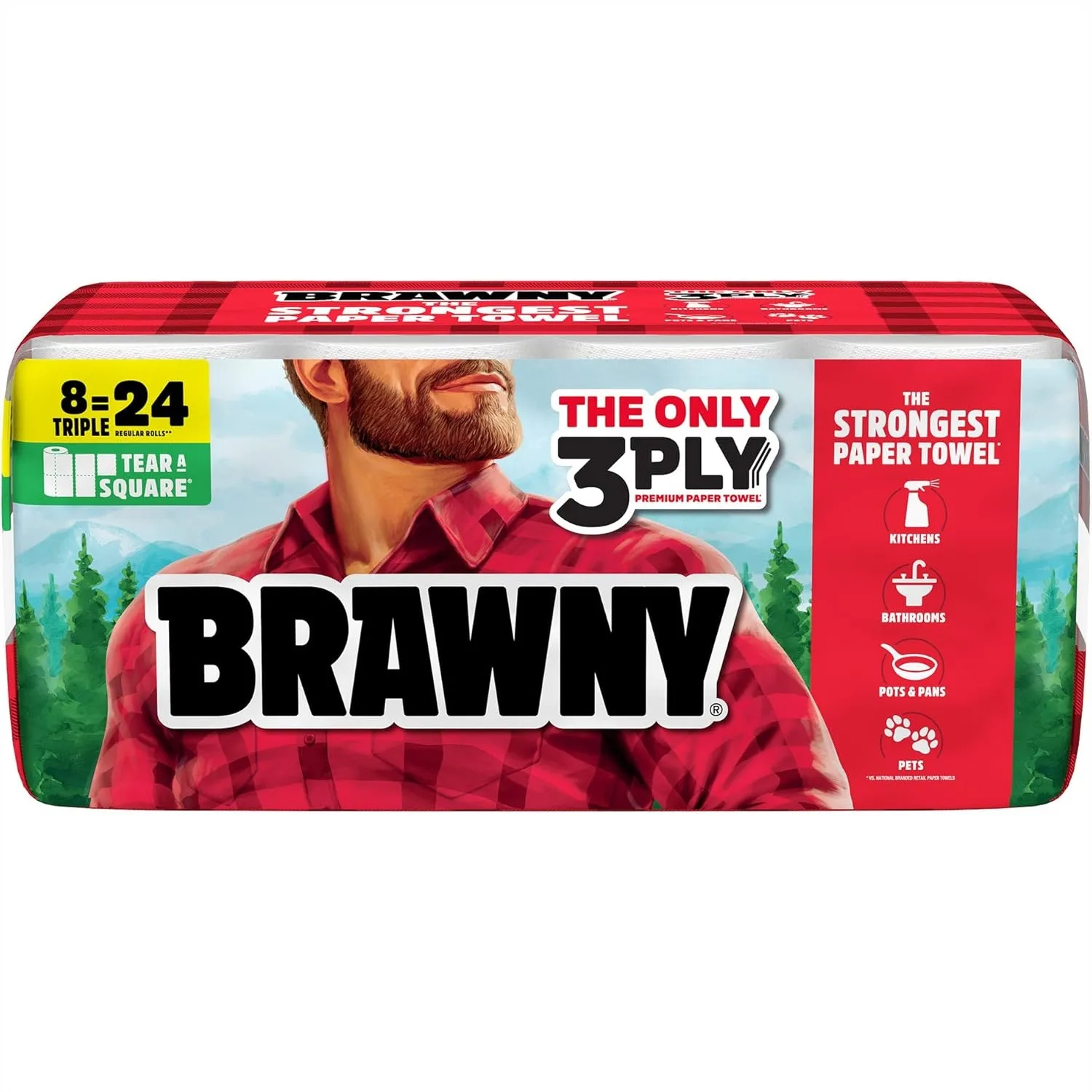 3-Ply Paper Towels, 8 Triple Rolls = 24 Regular Rolls, Strong and Absorbent with 3 Sheet Sizes
3-Ply Paper Towels, 8 Triple Rolls = 24 Regular Rolls, Strong and Absorbent with 3 Sheet Sizes