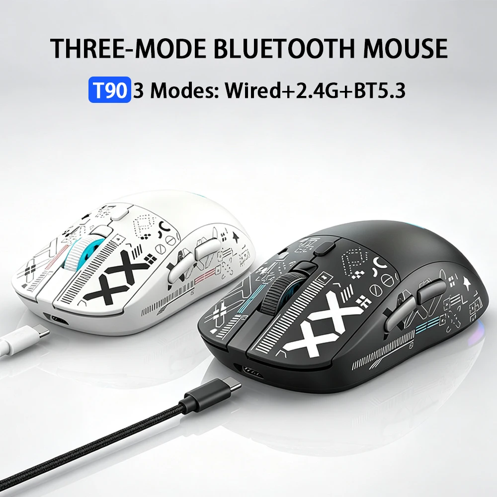 T90 RGB Bluetooth Wireless Gaming Mouse BT1 BT2 2.4G USB Receiver Rechargeable Silent Type C Charge Laptop Desktop PC Mice
T90 RGB Bluetooth Wireless Gaming Mouse BT1 BT2 2.4G USB Receiver Rechargeable Silent Type C Charge Laptop Desktop PC Mice