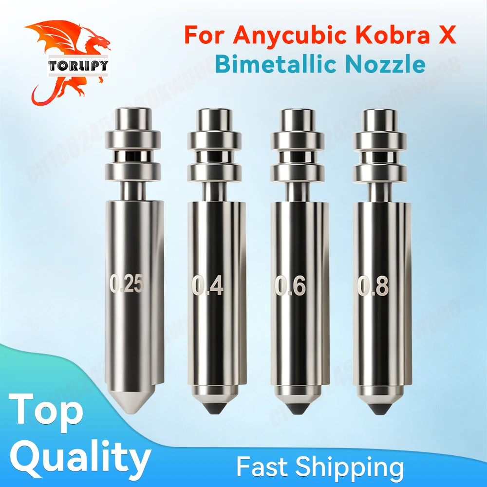 Kobra X Bimetallic Nozzle For Anycubic Hotend Print Head Assembly 0.25/0.4/0.6/0.8mm Resist 300°C Hotend 3D Printer Accessories
Kobra X Bimetallic Nozzle For Anycubic Hotend Print Head Assembly 0.25/0.4/0.6/0.8mm Resist 300°C Hotend 3D Printer Accessories