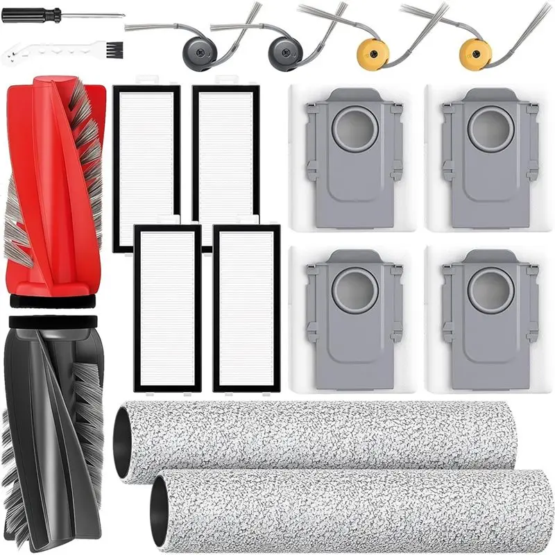 N95R Robot Vacuum Accessories Kit For Roborock Qrevo Curv 2 Flow-Main Brush, Dust Bag, Side Brush, Roller Mop Cloth, HEPA Filter
N95R Robot Vacuum Accessories Kit For Roborock Qrevo Curv 2 Flow-Main Brush, Dust Bag, Side Brush, Roller Mop Cloth, HEPA Filter