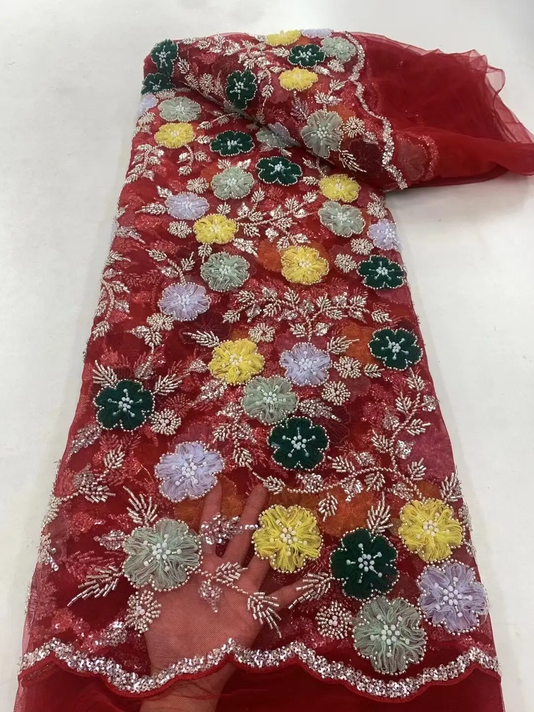 High Quality African Beaded Lace Fabirc S-1306182 sequins Embroidery Nigreian Lace Fabric Women Wedding
High Quality African Beaded Lace Fabirc S-1306182 sequins Embroidery Nigreian Lace Fabric Women Wedding