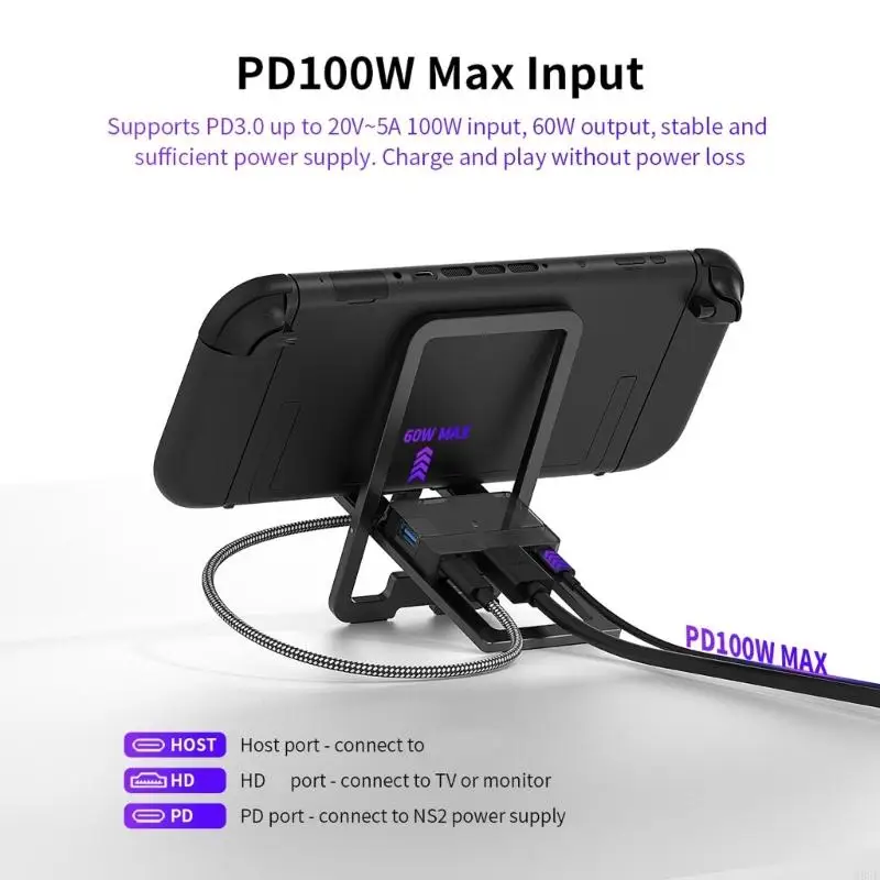 Multiple Port PD100W Fast Charging Gaming Dock Stand for Quick Power Delivery 83CF
Multiple Port PD100W Fast Charging Gaming Dock Stand for Quick Power Delivery 83CF