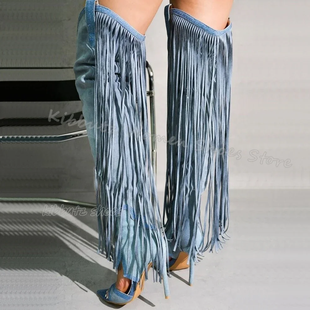 Fringe Over The Knee Sandal Boots Suede Fashion Novelty Sexy Elegant Comfortable Women Shoes New Pointed Toe Thin Heels Slip-On
Fringe Over The Knee Sandal Boots Suede Fashion Novelty Sexy Elegant Comfortable Women Shoes New Pointed Toe Thin Heels Slip-On