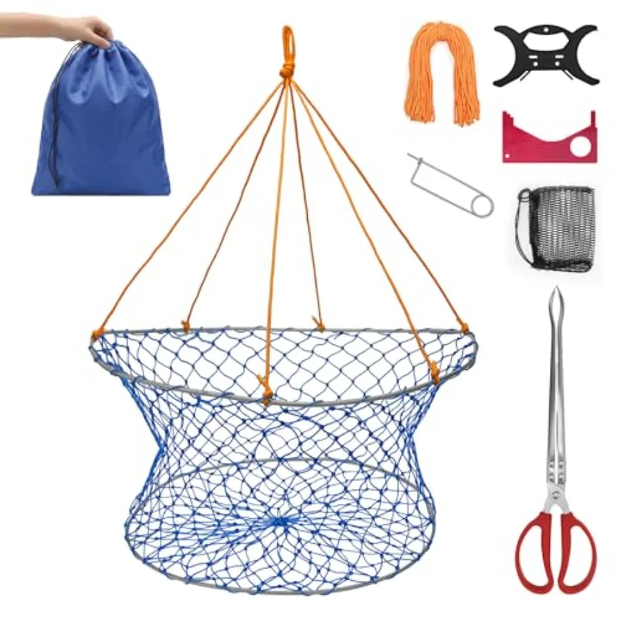 Stainless Steel Ring Crab Net, Foldable Double Ring Crab Trap, Portable Crabbing net Set for Easy Storage with 98.4ft Rope, Bai
Stainless Steel Ring Crab Net, Foldable Double Ring Crab Trap, Portable Crabbing net Set for Easy Storage with 98.4ft Rope, Bai