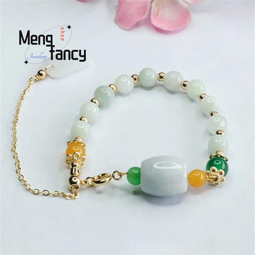 Natural Jadeite String Passepartout Leaf Jade Bracelet Exquisite Elegant Simple High-grade Luxury Quality Jewelry Holiday Gifts
Natural Jadeite String Passepartout Leaf Jade Bracelet Exquisite Elegant Simple High-grade Luxury Quality Jewelry Holiday Gifts