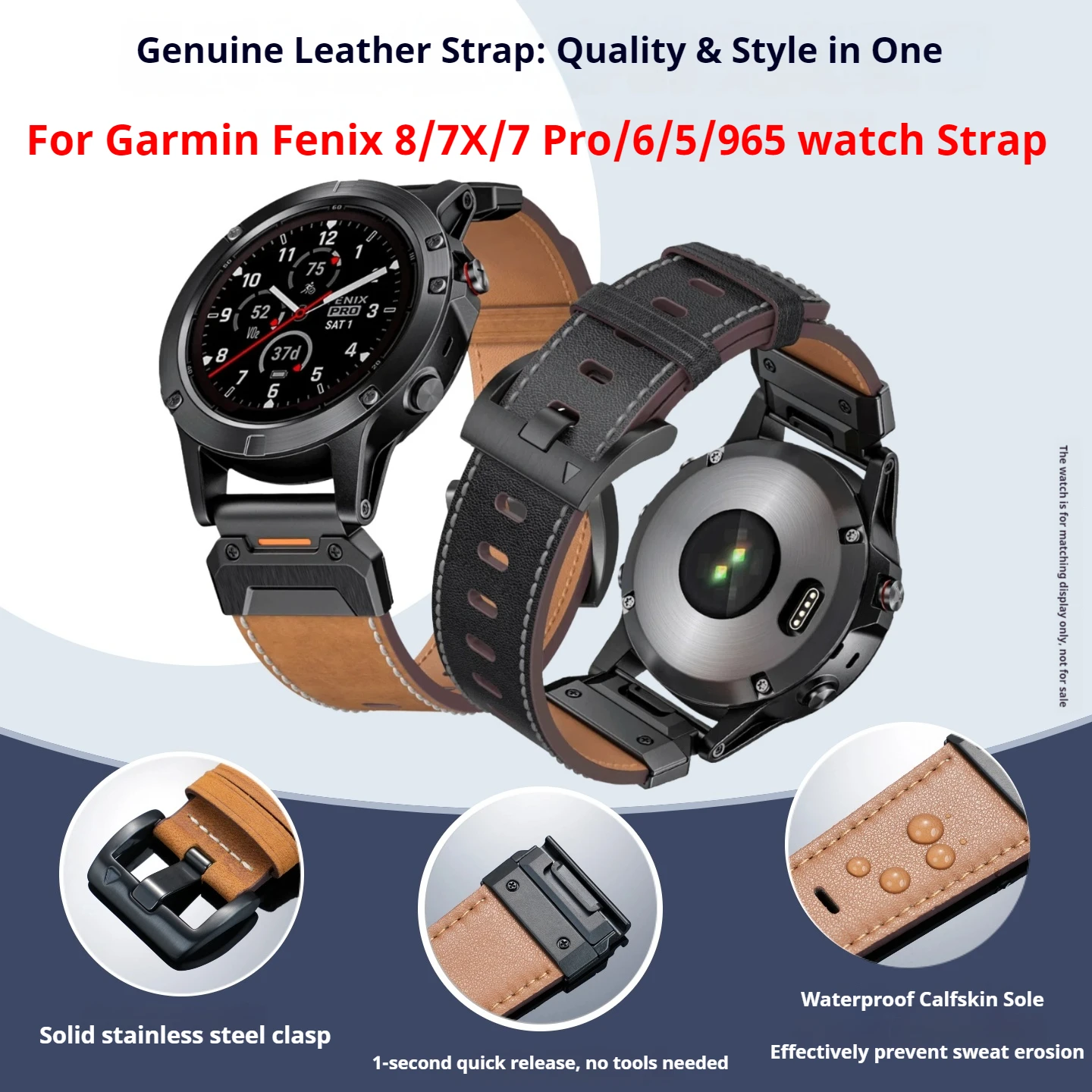 For Garmin Fenix 8/7X/6/5X/Epix Pro Forerunner935/955/965/970/ Tactix8 Cowhide Leather Watch Strap Vintage Watch Band 22mm 26mm
For Garmin Fenix 8/7X/6/5X/Epix Pro Forerunner935/955/965/970/ Tactix8 Cowhide Leather Watch Strap Vintage Watch Band 22mm 26mm