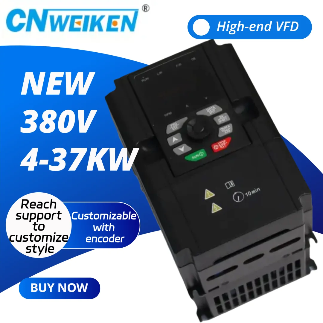 WK9800B Custom Industrial Vector VFD with Encoder, 4-37kW 380V Three-Phase Frequency Drive for Motor Speed Regulation
WK9800B Custom Industrial Vector VFD with Encoder, 4-37kW 380V Three-Phase Frequency Drive for Motor Speed Regulation