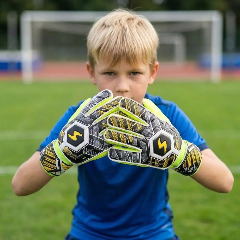 1 Pair Finger Protection Football Goalkeeper Gloves Cushioning Wear Resistant Kids Goalie Gloves Major Double Layer Wrist
1 Pair Finger Protection Football Goalkeeper Gloves Cushioning Wear Resistant Kids Goalie Gloves Major Double Layer Wrist