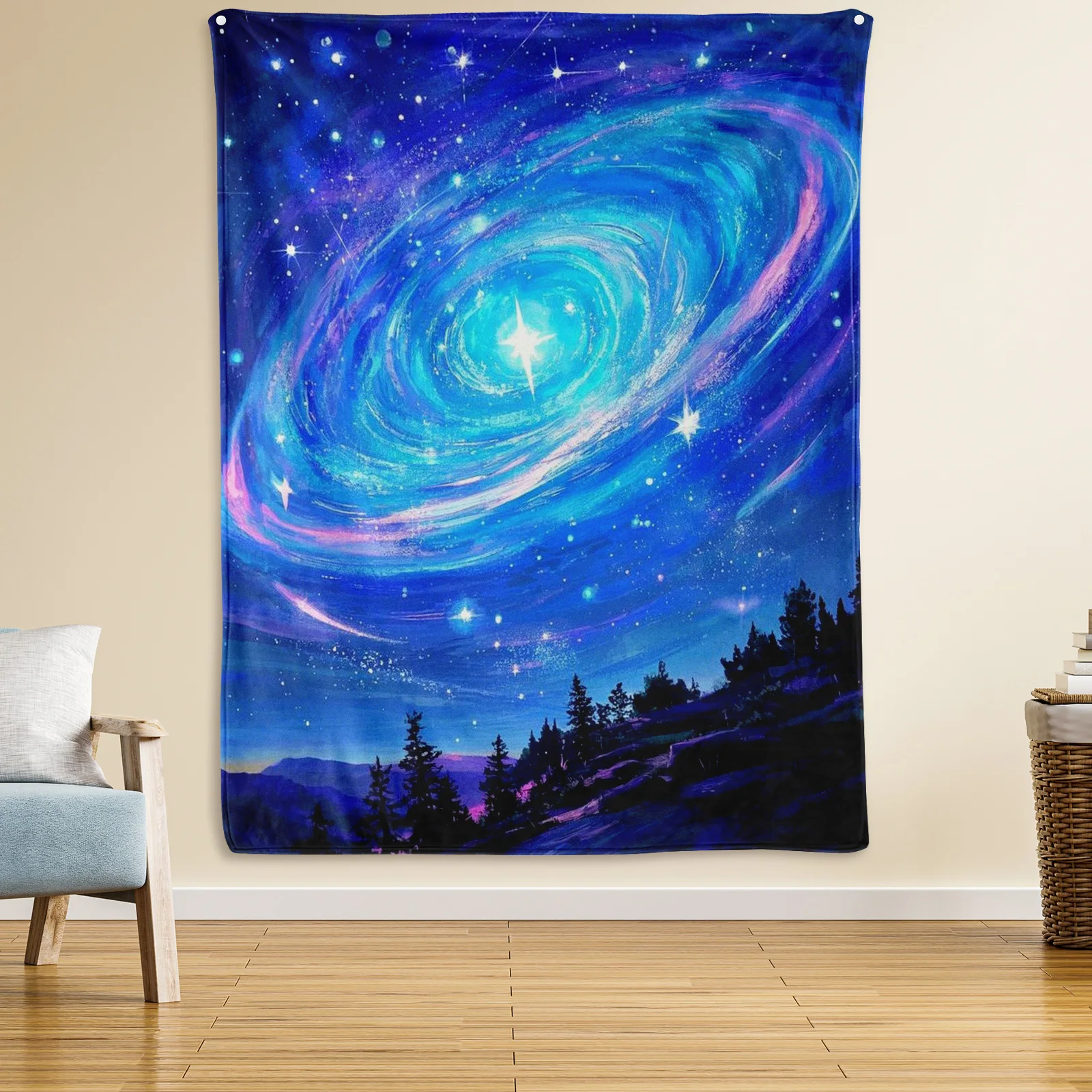 Starry Night Tapestry Blanket With Blue Sky Mountains And Stars For A Serene And Celestial Home Decor Ambiance
Starry Night Tapestry Blanket With Blue Sky Mountains And Stars For A Serene And Celestial Home Decor Ambiance