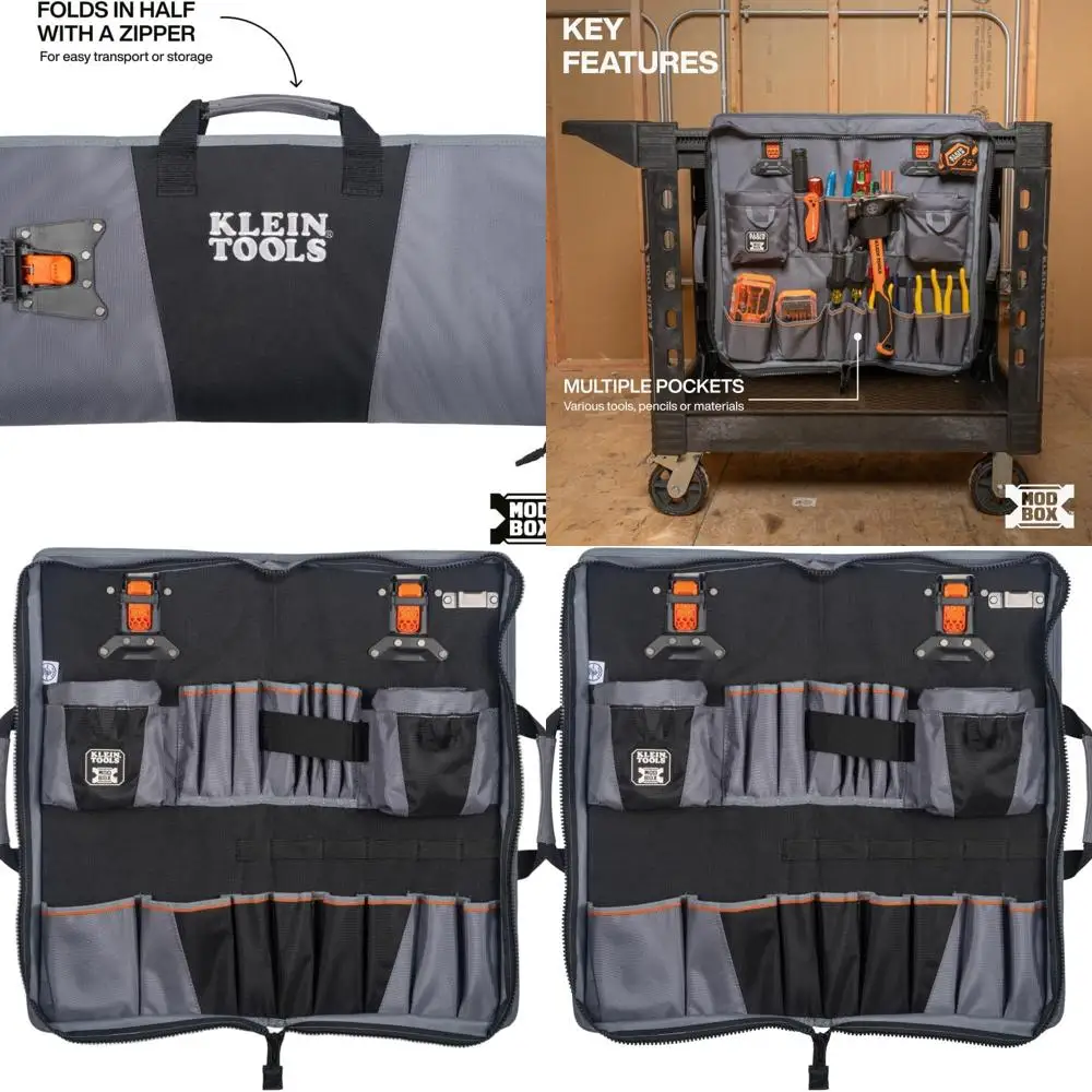 Модульная тележка для хранения с органайзером для инструментов и застежкой-молнией для безопасной транспортировки
Модульная тележка для хранения с органайзером для инструментов и застежкой-молнией для безопасной транспортировки