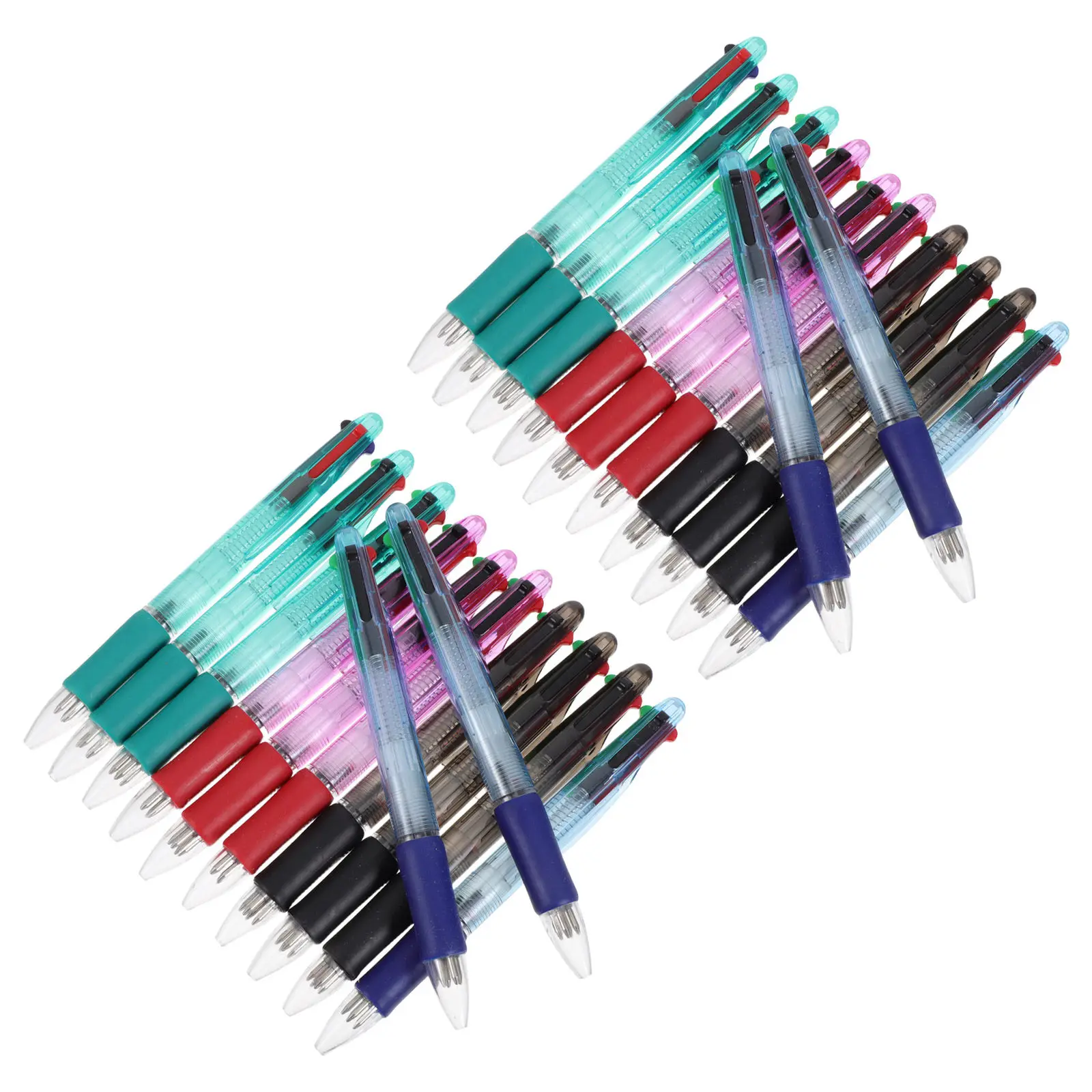 24Pcs 0.7mm Multi Color Ballpoint Pens 4-Color Retractable Set with Clear Writing Fine Tip for Students
24Pcs 0.7mm Multi Color Ballpoint Pens 4-Color Retractable Set with Clear Writing Fine Tip for Students