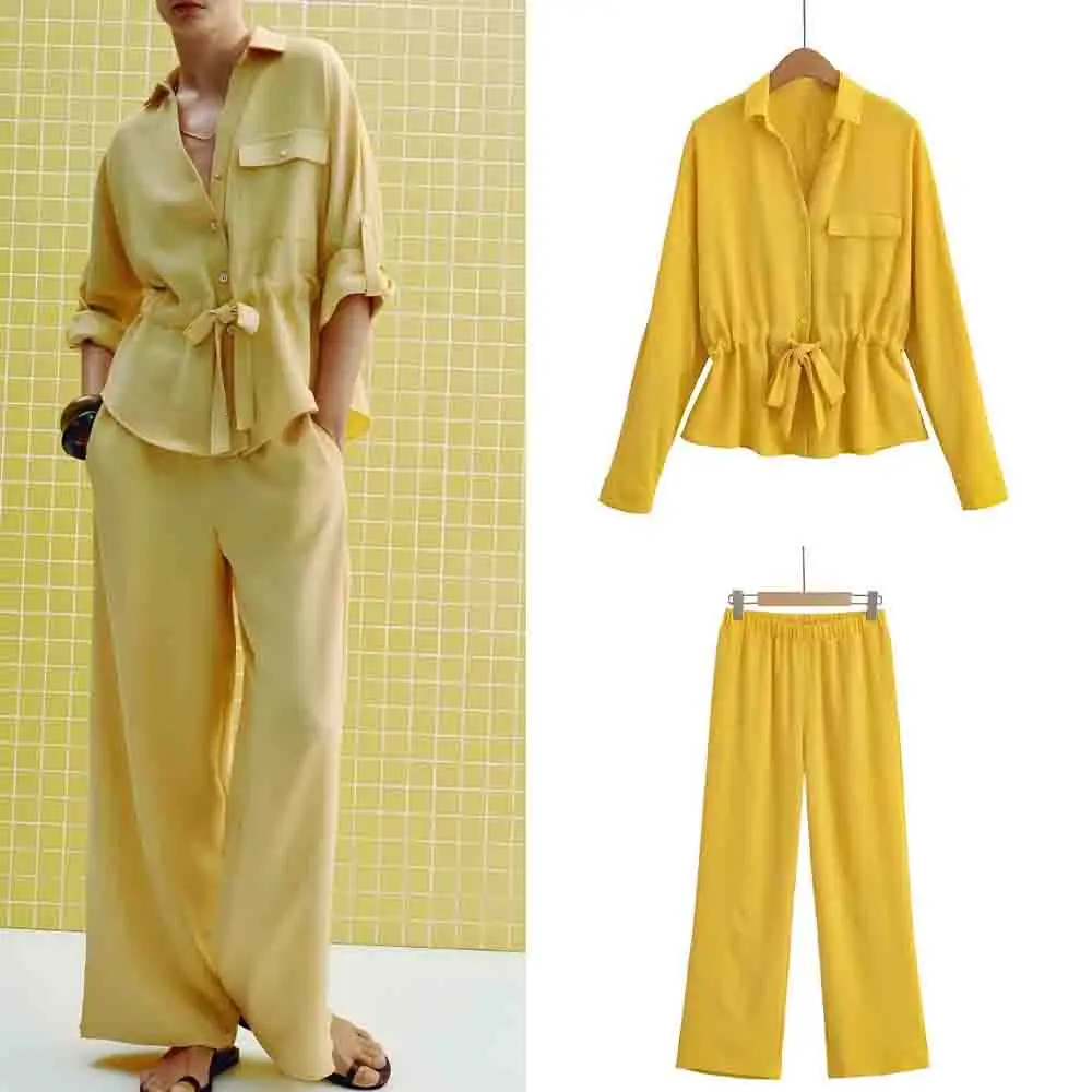 Women's 2025 new fashion with Belt casual single breasted long sleeved shirt retro lapel women's shirt chic top+Pants suit
Women's 2025 new fashion with Belt casual single breasted long sleeved shirt retro lapel women's shirt chic top+Pants suit