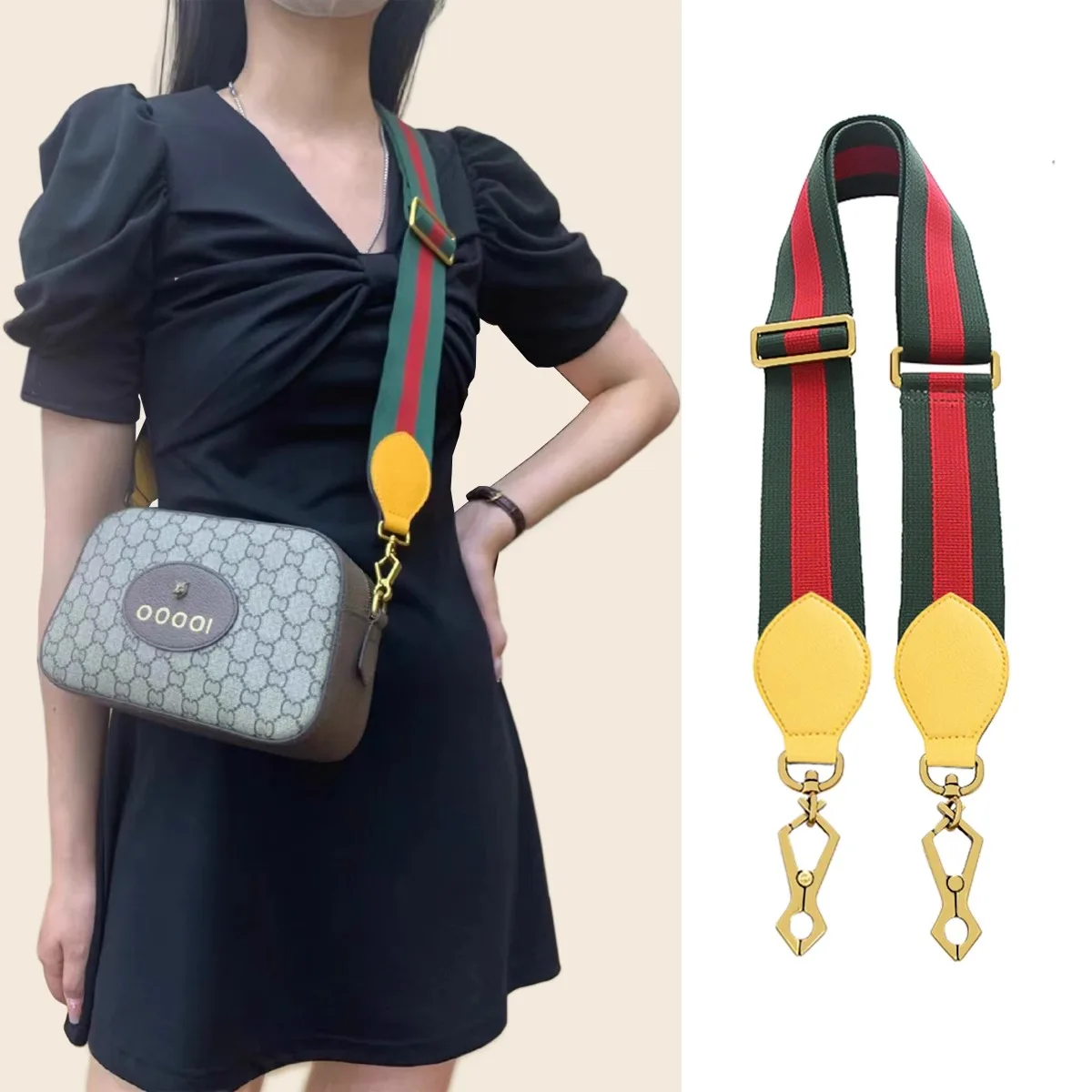 Luxury Brand Wide Shoulder Strap G Home Tiger Head Camera Bag Adjustable Length Red Blue Color Blocking Bag Strap
Luxury Brand Wide Shoulder Strap G Home Tiger Head Camera Bag Adjustable Length Red Blue Color Blocking Bag Strap