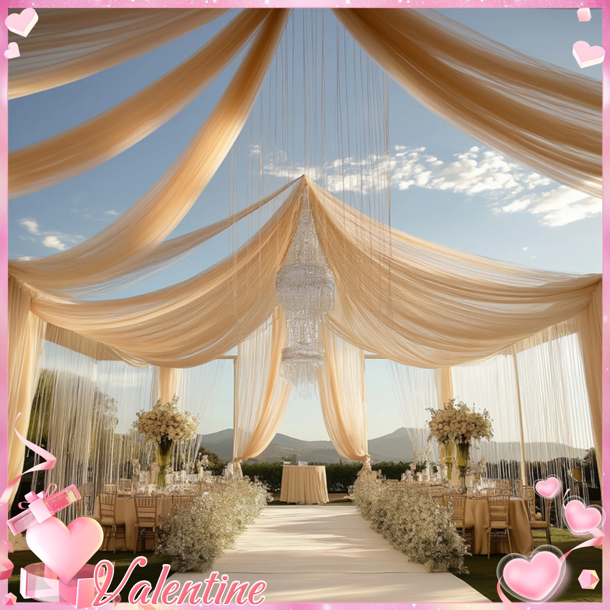 Champagne 62.9*708.6Inch Transparent Gauze Curtain, Suitable for Romantic Wedding Decoration, Birthday Parties, Anniversaries, Decorative Hanging Embellishments, Studio Backdrop Scenery, Photobooth Props for Party Events
Champagne 62.9*708.6Inch Transparent Gauze Curtain, Suitable for Romantic Wedding Decoration, Birthday Parties, Anniversaries, Decorative Hanging Embellishments, Studio Backdrop Scenery, Photobooth Props for Party Events