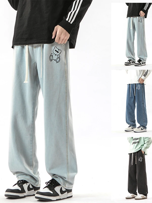 Retro American Denim Jeans Men's Loose Straight Leg Wide Leg Pants Hong Kong Style Long Trousers Spring Autumn Trendy Brand
Retro American Denim Jeans Men's Loose Straight Leg Wide Leg Pants Hong Kong Style Long Trousers Spring Autumn Trendy Brand