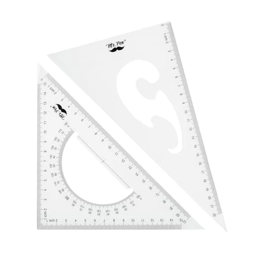 Triangle Ruler, 2 Pack, 2215cm, 30/60 45/90, Right Triangle Ruler for Drawing, Acrylic, Clear, Precision-etched Graduations
Triangle Ruler, 2 Pack, 2215cm, 30/60 45/90, Right Triangle Ruler for Drawing, Acrylic, Clear, Precision-etched Graduations