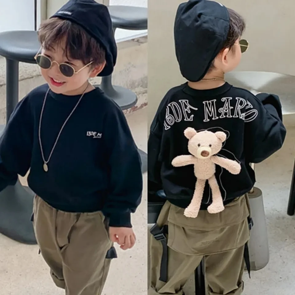 Children's Sweater Spring and Autumn New Boys Baby Round Neck Pullover Top Back Little Bear Girls' Loose Sweater Fashion
Children's Sweater Spring and Autumn New Boys Baby Round Neck Pullover Top Back Little Bear Girls' Loose Sweater Fashion