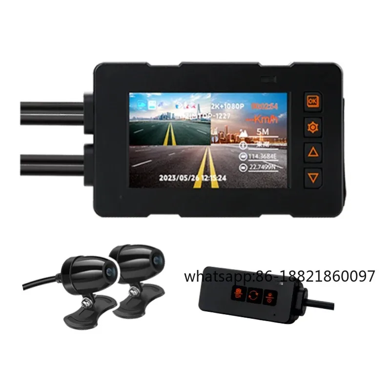 Chipset 2K Motorcycle Dash Cam 1440P Night Vision Wifi GPS App Control Motorcycle Camera Loop Records
Chipset 2K Motorcycle Dash Cam 1440P Night Vision Wifi GPS App Control Motorcycle Camera Loop Records