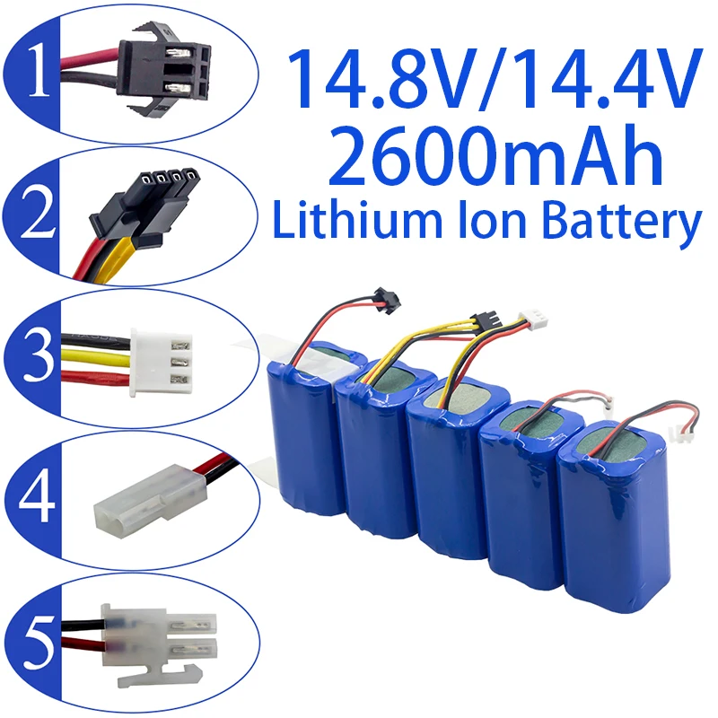 New 18650 14.8V/14.4V 2600mAh Lithium Ion Battery Pack,For ILIFE A4 A4s V7 A6 V7s Robot Vacuum Cleaner Rechargeable Battery Etc
New 18650 14.8V/14.4V 2600mAh Lithium Ion Battery Pack,For ILIFE A4 A4s V7 A6 V7s Robot Vacuum Cleaner Rechargeable Battery Etc