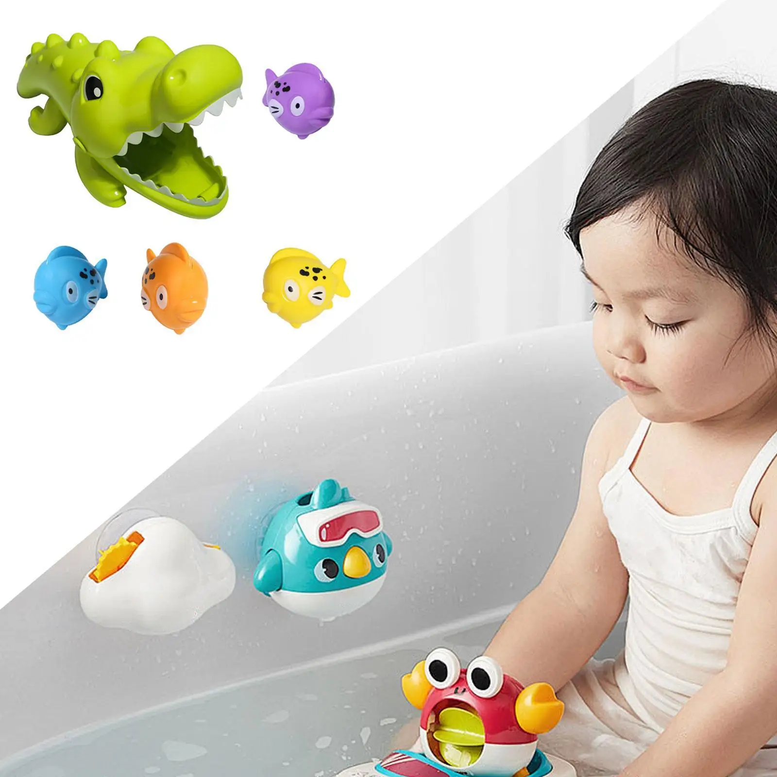 Preschool Bath Toys Water Toys Educational Float Wash Shower Toys Crocodile Eating Little Fish for Preschool Infants
Preschool Bath Toys Water Toys Educational Float Wash Shower Toys Crocodile Eating Little Fish for Preschool Infants