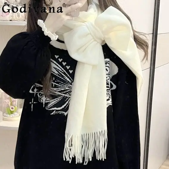 Japanese Original Lolita Sweet Girl Tassel Scarf Bowknot JK Uniform Fashion Versatile Scarf
Japanese Original Lolita Sweet Girl Tassel Scarf Bowknot JK Uniform Fashion Versatile Scarf