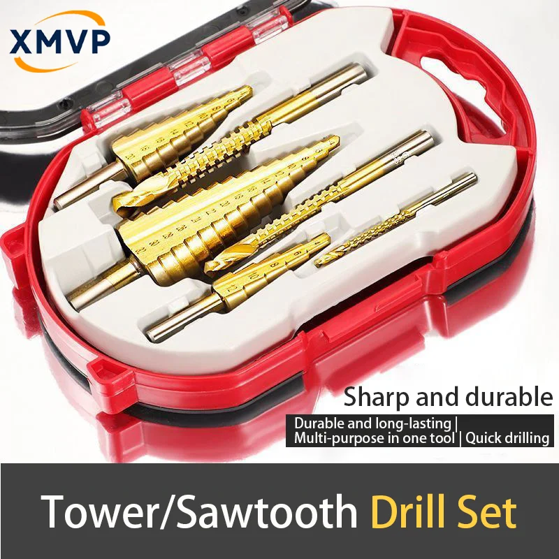 Metal hole punch drill bit, high-hardness pyramid drill bit, metal stepped drill set, stainless steel universal reaming tool
Metal hole punch drill bit, high-hardness pyramid drill bit, metal stepped drill set, stainless steel universal reaming tool